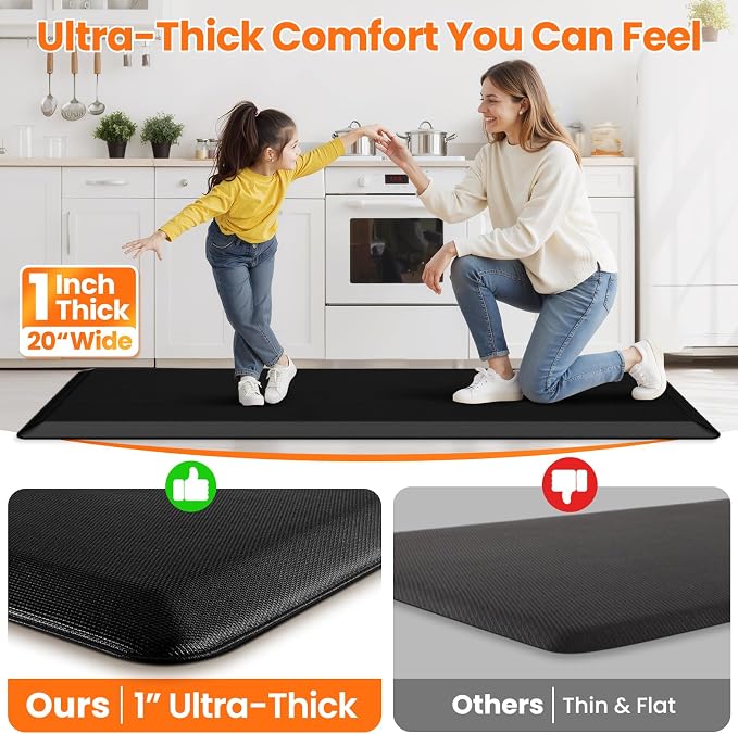 Kitchen Mats for Floor, 1 Inch Extra-Thick Kitchen Rugs, Non-Slip & Waterproof - Image 6