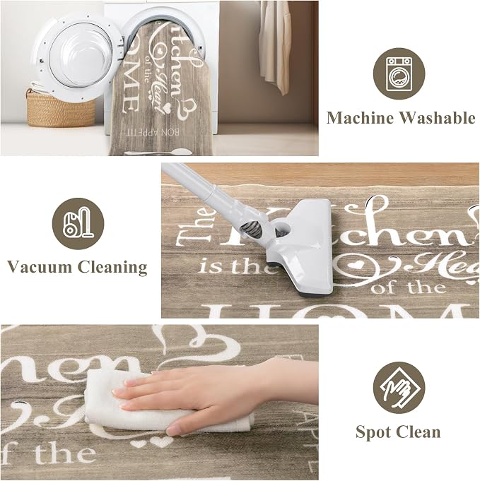 Vaukki Boho Kitchen Rug Sets 3 Pieces, Washable Kitchen Mats - Image 6