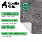 GORILLA GRIP Bath Rug Mat 60x24, Thick Soft Absorbent Chenille, Quick Dry - Image 2