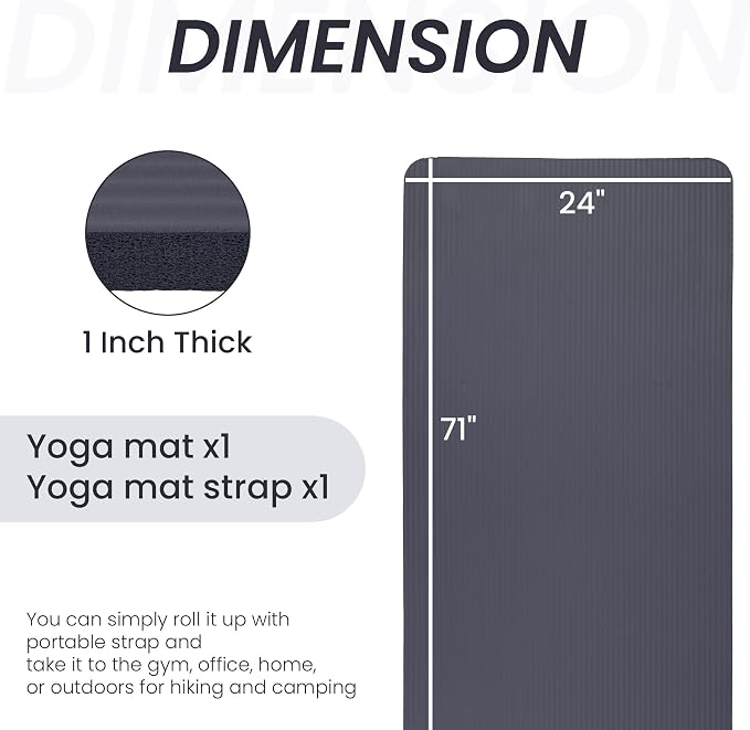 Signature Fitness Extra Thick High-Density Foam Yoga Mat – Multiple Thicknesses - Image 2