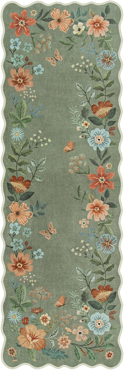 Lahome Floral Runners for Hallways, 2X6 Kitchen Runner Rug Ultra-Thin Soft - Image 8