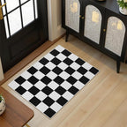 Terrug Black and White Checkered Rug by TerrugHomeDecor