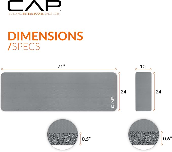 CAP Barbell 1/2-Inch High Density Exercise Yoga Mat - Image 4