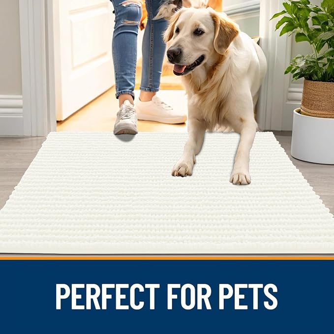 OLANLY Dog Door Mat for Muddy Paws 30x20, Ultra Absorbent Chenille Mud Doormat - Image 6