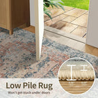 Rugxara 3x5 Rug for Entryway Bedroom, Coral Blue 3x5 Washable Area Rug - Image 7