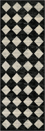 Lahome Zelie Washable Kitchen Runner Rug, 2x7 Black and White Hallway Bathroom - Image 9