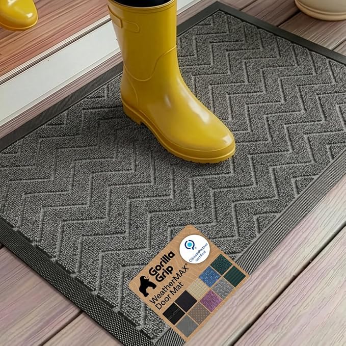 GORILLA GRIP 100% Waterproof All-Season WeatherMAX Doormat 35x23, US Designed by Unknown