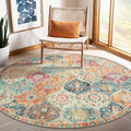 Lahome Moroccan Washable Round Area Rug, Round Rug 5ft Soft Non-Slip, by Lahome