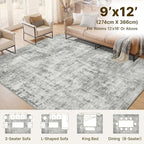 9x12 Area Rugs Washable Living Room Rug-No Slip Soft Carpets Modern Abstract - Image 2