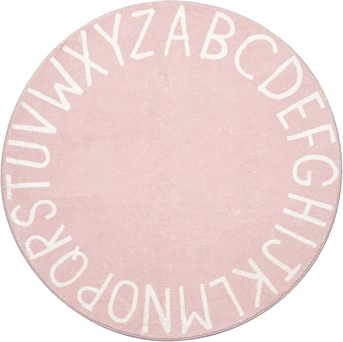 Topotdor Round Kids Play Rug Alphabet Nursery Area Rug Extra Large Soft by Topotdor