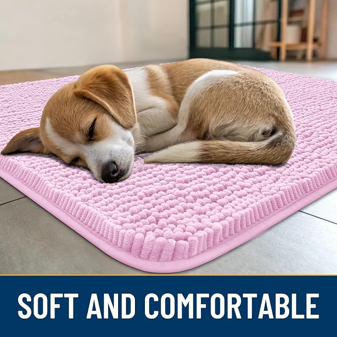 Smiry Dog Door Mat for Muddy Paws 47x24, Absorbent Dirt Trapper, Non-Slip - Image 2
