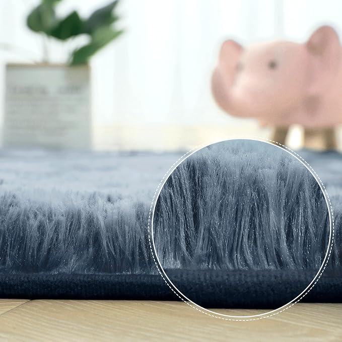 AROGAN Soft Rainbow Area Rugs for Girls Room, Fluffy Girls Bedroom Rugs - Image 8