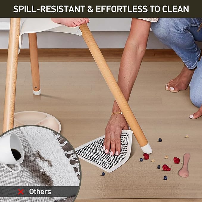 Clear Plastic Area Mat for Under Dining Table, Anti-Spill Hard Floor Protector - Image 2