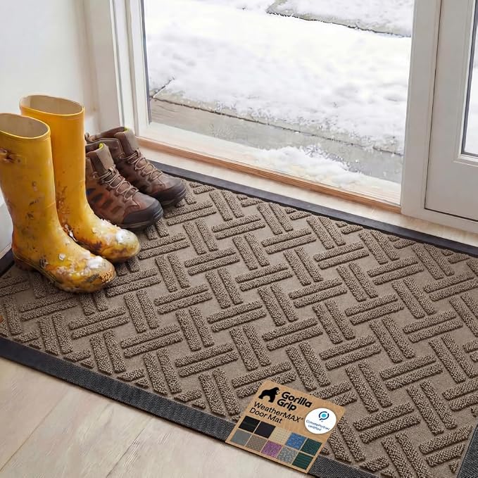 GORILLA GRIP 100% Waterproof All-Season WeatherMAX Doormat, US Designed Natural by Unknown