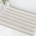 H.VERSAILTEX Bath Mats for Bathroom Non Slip Extra Thick Chenille Striped Bath by HVERSAILTEX