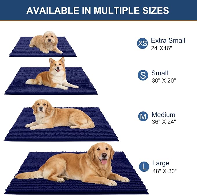 OLANLY Dog Door Mat for Muddy Paws 40x32, Ultra Absorbent Chenille Mud Doormat - Image 2