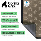 GORILLA GRIP 100% Waterproof All-Season WeatherMAX Doormat US Designed Natural - Image 2