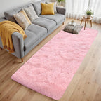2x6 Bedside Area Rugs for Bedroom: Soft Fluffy Shag Pink Rug for Hallway - Image 2