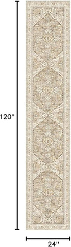 Yamaziot Washable Runner Rug, 2x10 Non-Slip Boho Vintage Hallway Rug Runner - Image 2