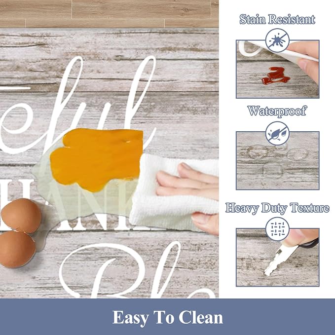 HEBE Anti Fatigue Kitchen Mat Set of 2 Non Slip Cushioned Kitchen Mats - Image 4
