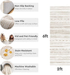 2x10 Runner Rug Machine Washable Non Slip Area Rug Distressed Neutral Moroccan - Image 5