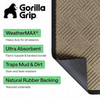 GORILLA GRIP 100% Waterproof All-Season WeatherMAX Doormat US Designed Natural - Image 2