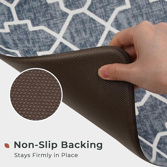 FRESHMINT Kitchen Mat Set of 2, Anti-Fatigue Cushioned Kitchen Mats - Image 5