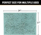 H.VERSAILTEX Bath Mat Bathroom Non Slip Extra Thick Chenille Rug 17" x 24" - Image 2
