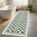 GarveeHome 2x6 Runner Rug for Bathroom Modern Abstract Checkered Carpet by GarveeHome