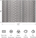 Outdoor Rug Carpet 9x12 ft, Flatweave Textured Outdoor Patio Rug Non Slip - Image 2