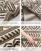 Outdoor Rug Carpet 9x12 ft, Flatweave Textured Outdoor Patio Rug Non Slip - Image 7