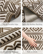 Outdoor Rug Carpet 4x6 ft, Flatweave Textured Outdoor Patio Rug Non Slip Indoor - Image 6