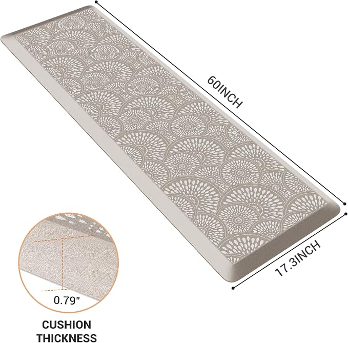 Mattitude 4/5 Inch Kitchen Mat, 17.3x59in Heavy Duty Ergonomic Comfort Foam - Image 2