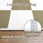 Terrug Beige and White Checkered Rug - Image 7