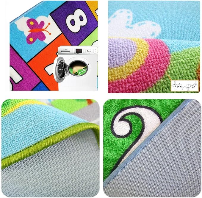 Hop and Count Hopscotch Rug, Kids Floor Play Area Rug Game Carpet Crawl Jump Mat - Image 6