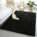 KICHOWUA 4x6 Black Fluffy Shag Rug by KICHOWUA