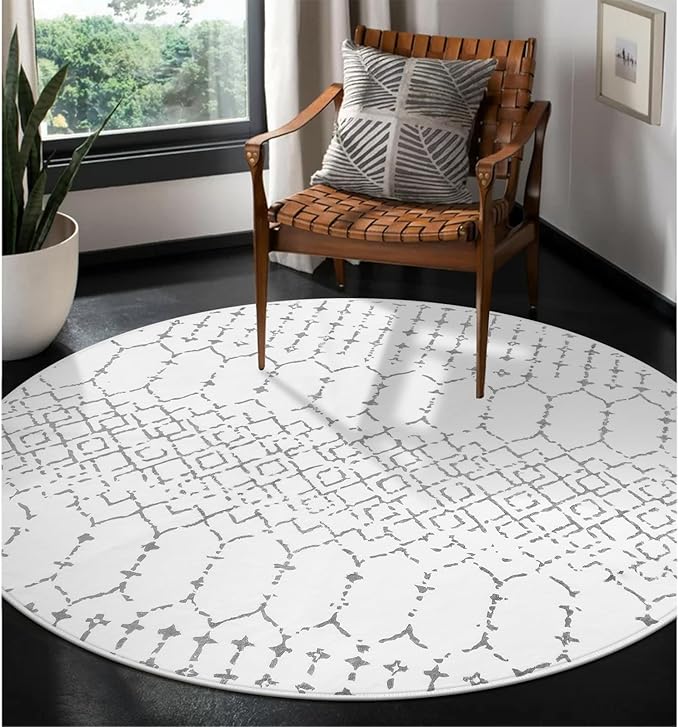Lahome Moroccan Circle Rug 6Ft Washable Large Round Area Rugs by Lahome
