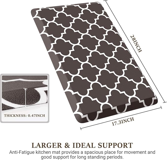 WISELIFE Kitchen Mat Cushioned Anti-Fatigue Rug, 17.3"x 28", Non Slip - Image 2