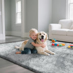Fluffy Rug Shag Area Rug, Mottling Grey 5x8 Area Rugs - Image 4