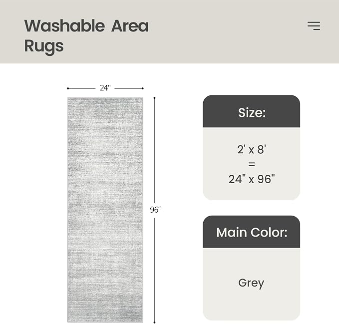 Valenrug Washable Rugs 2x8 - Image 2