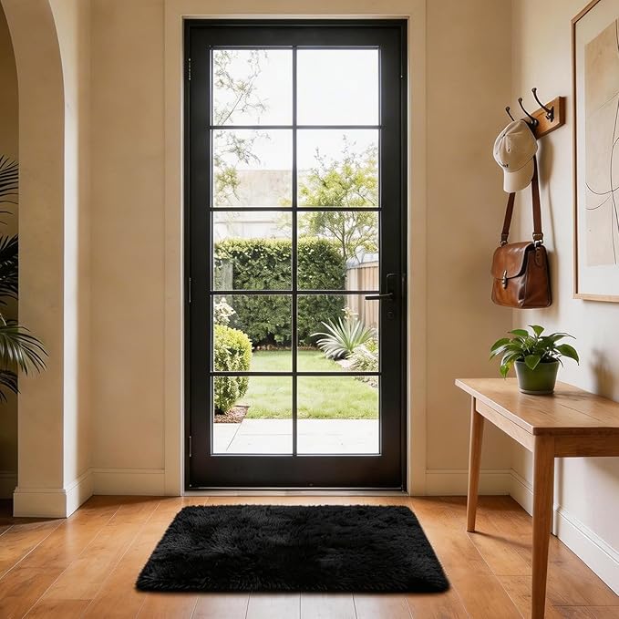 Ophanie Small Black Entryway Throw Rugs - Image 3