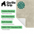GORILLA GRIP Bath Rug Mat, Thick Soft Absorbent Chenille, Quick Dry Microfiber - Image 2