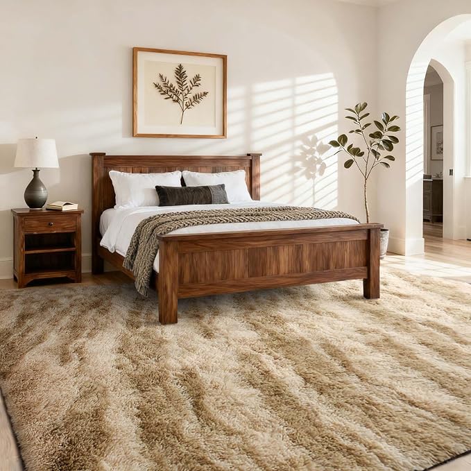 Area Rugs for Living Room, Tie-Dyed 5x7 Feet Soft Fluffy Shagg Plush Rug High - Image 3