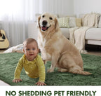 4x6 Ft Shag Green Area Rug for Bedroom Living Room, Ultra Soft Fluffy Furry - Image 5