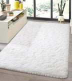 Andecor Soft Fluffy Bedroom Rugs, 4 x 6 Feet Indoor Shaggy Plush Area Rug by Andecor