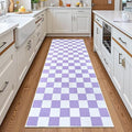 Terrug Purple and White Checkered Area Rug by TerrugHomeDecor