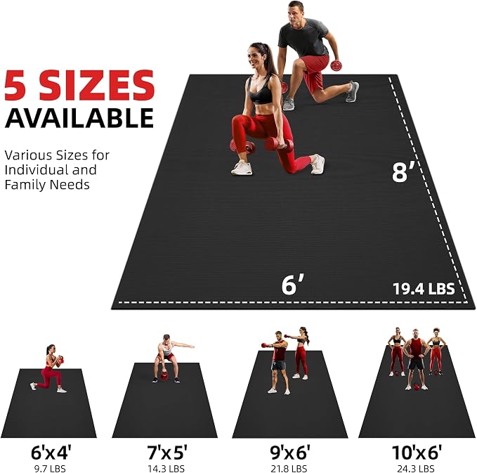 GymCope Extra Large Exercise Mat, Shoe-Friendly, High-Density, Weight Lifting - Image 5
