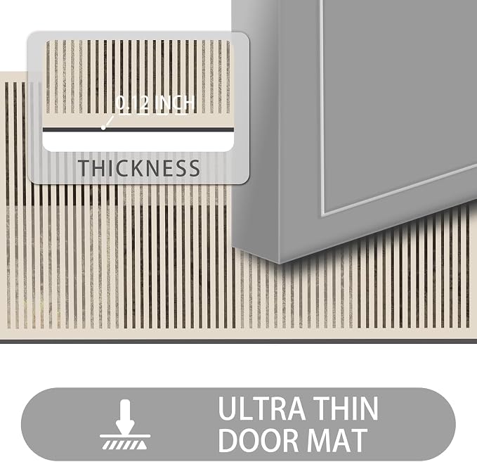 Ultra Thin Door Mat Indoor Entrance, 1/10 in Thin Door Mats - Image 2