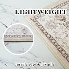 Living Room 8ft Square Area Rug: Machine Washable Large Vintage Soft Rug Stain - Image 7