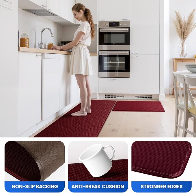 KitchenClouds Kitchen Mats for Floor, Non Slip Anti Fatigue Mats for Kitchen - Image 4